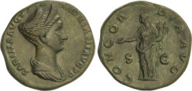 Roman Coins
Empire
Sestercio. 137 d.C. SABINA. Anv.: SABINA AVGVSTA HADRIANI AVG. P. P. Busto diademado a derecha con pelo recogido. Rev.: CONCORDIA...