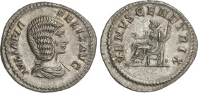 Roman Coins
Empire
Denario. 217 d.C. JULIA DOMNA. Anv.: IVLIA PIA FELIX AVG. Busto a derecha. Rev.: VENVS GENETRIX. Venus sentada a izquierda. 3,2 g...