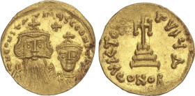 Byzantine Coins
Sólido. 610-641 d.C. CONSTANS II. CONSTANTINOPLA. Anv.: dN CONSTANTINYS C. CONST(ANTINUS). Bustos de frente de Constans y Constantino...