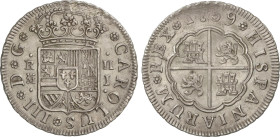 Spanish Monarchy
Charles III
2 Reales. 1759. MADRID. J. 5,86 grs. ESCASA. AC-606. MBC+.