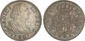 Spanish Monarchy
Charles III
2 Reales. 1780. MADRID. P.J. 5,97 grs. Patina y restos de brillo original. AC-629. EBC/EBC+.