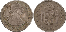 Spanish Monarchy
Charles III
2 Reales. 1787. SANTIAGO. D.A. 6,74 grs. Pátina. ESCASA. AC-768. MBC.