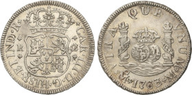 Spanish Monarchy
Charles III
2 Reales. 1763/2. MÉXICO. M. 6,76 grs. Columnario. Parte de brillo original. AC-646. EBC.