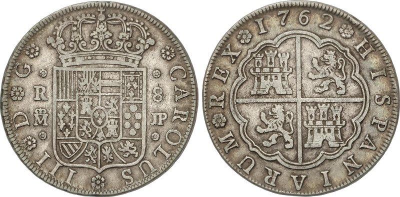 Spanish Monarchy
Charles III
8 Reales. 1762. MADRID. J.P. 26,41 grs. AC-1061. ...