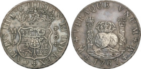 Spanish Monarchy
Charles III
8 Reales. 1767. MÉXICO. M.F. 26,59 grs. Columnario. Pátina irregular. AC-1092. MBC+.