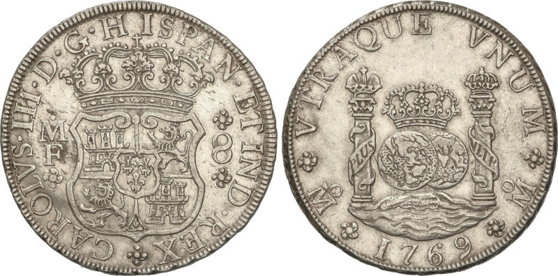 Spanish Monarchy
Charles III
8 Reales. 1769. MÉXICO. M.F. 26,82 grs. Columnari...