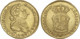 Spanish Monarchy
Charles III
2 Escudos. 1769. NUEVO REINO. V. 6,71 grs. Cara de rata. Sin indicación de valor. Único año de este ensayador. EXTRAORD...