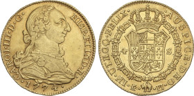 Spanish Monarchy
Charles III
4 Escudos. 1774. MADRID. P.J. 13,49 grs. (Leves marquitas). Restos de brillo original. AC-1778. MBC+/EBC.