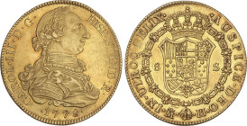 Spanish Monarchy
Charles III
8 Escudos. 1778. MADRID. P.J. 26,93 grs. (Ínfimas rayitas). Restos de brillo original. RARA. AC-1965, XC-730. EBC.