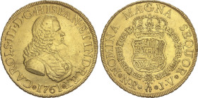 Spanish Monarchy
Charles III
8 Escudos. 1761. NUEVO REINO. J.V. 26,87 grs. Busto de Fernando VI. (Probablemente ha estado en aro). RARA. AC-2077, XC...