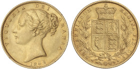 World Coins
Great Britain
Sovereign. 1862. VICTORIA. 7,96 grs. AU. Fr-387e, KM-736.1. EBC-.