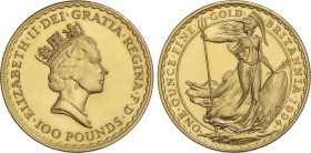 World Coins
Great Britain
100 Pounds. 1994. 34,04 grs. AU. Britannia. Fr-431, KM-953. SC.