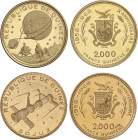 World Coins
Guinea
Lote 2 monedas 2.000 Francs. 1969 y 1970. Peso total de 15,95 grs. AU. 10 Aniversario de la Independencia. Apollo 11 en la luna y...