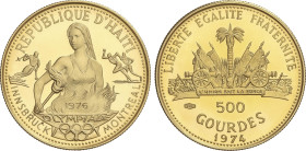 World Coins
Haiti
500 Gourdes. 1974. 6,54 grs. AU. Juego Olímpicos Montreal & Insbruck´76. Tirada: 1.140 piezas. ESCASA. Fr-28, KM-117. PROOF.