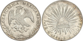 World Coins
Mexico
8 Reales. 1881-Go. GUANAJUATO. S.B. 27.02 grs. AR. Parte de brillo original. KM-377.8. EBC.