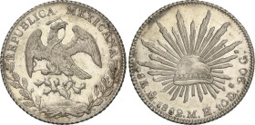 World Coins
Mexico
8 Reales. 1882-Mo. CIUDAD DE MÉXICO. M.H. 26,94 grs. AR. Brillo original. KM-377.10. EBC.