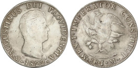 World Coins
Mexico
8 Reales. 1822. AGUSTÍN I ITURBIDE. J.M. 28,1 grs. AR. ESCASA. KM-308. MBC/MBC+.