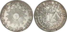 World Coins
Peru
8 Reales. 1838. CUZCO. M.S. 27,09 grs. AR. ESCASA. KM-170.4. MBC+.