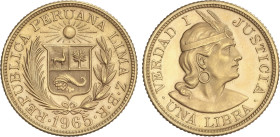 World Coins
Peru
Libra (Pound). 1965. LIMA. ZBR. 7,99 grs. AU. Fr-73, KM-207. SC.