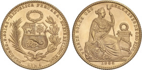 World Coins
Peru
20 Soles. 1966. LIMA. 9,34 grs. AU. Tirada: 4.001 piezas. Fr-80, KM-229. SC.