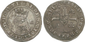 World Coins
Portugal
Barbuda. FERNANDO (1367-1383). Anv.: +SI:DNS:MICHI:AIVTOR:NON:TI:. Busto con celada coronado a izquierda, detrás L. Rev.: +FERN...