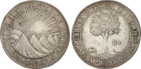 World Coins
Republic of Central America
8 Reales. 1825-NG/M. GUATEMALA. 26,68 grs. AR. (Rayitas). ESCASA. KM-4. MBC+.