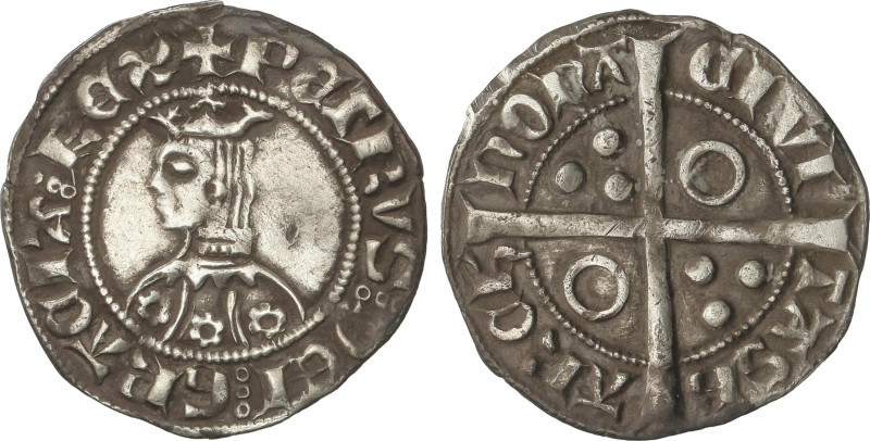 Medieval Coins
Catalonia - Kingdom of Aragon
Croat. PERE III. BARCELONA. Anv.:...
