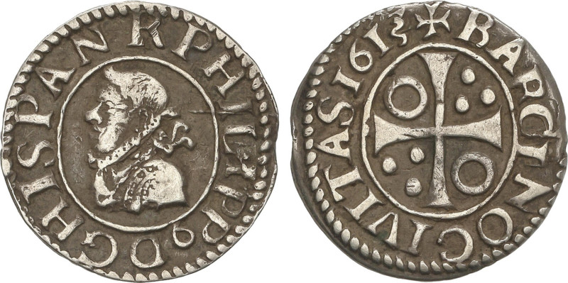 Spanish Monarchy
Philip III
1/2 Croat. 1613/2. BARCELONA. 1,65 grs. AC-377. MB...