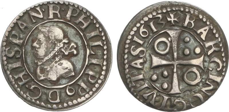 Spanish Monarchy
Philip III
1/2 Croat. 1613. BARCELONA. 1,81 grs. (Pequeñas ra...