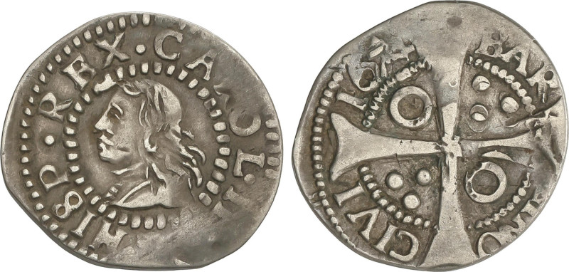 Spanish Monarchy
Charles II
Croat. 1674. BARCELONA. 2,59 grs. Leyenda CAROL. A...