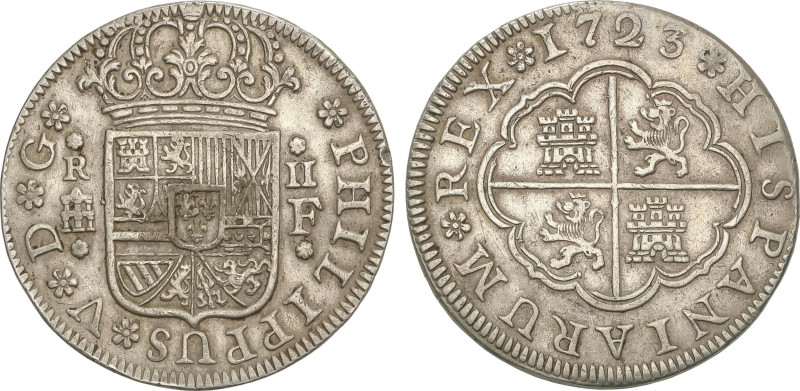 Spanish Monarchy
Philip V
2 Reales. 1723. SEGOVIA. F. 5,7 grs. Probablemente d...