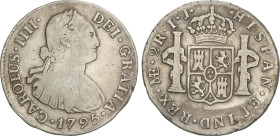 Spanish Monarchy
Charles IV
2 Reales. 1795. LIMA. I.J. 6,49 grs. AC-578. MBC-.