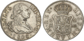 Spanish Monarchy
Charles IV
2 Reales. 1808. MADRID. A.I. 5,86 grs. (Hojitas en anverso). AC-619. EBC-/EBC.