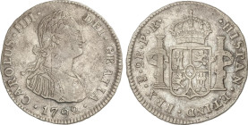 Spanish Monarchy
Charles IV
2 Reales. 1792. POTOSÍ. P.R. 6,47 grs. Segundo busto propio. ESCASA. AC-657. MBC.