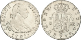 Spanish Monarchy
Charles IV
4 reales. 1791. MADRID. M.F. 13,28 grs. (Golpecitos y algo limpiada). AC-777. MBC.