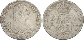 Spanish Monarchy
Charles IV
4 Reales. 1804. MADRID. F.A. 13,30 grs. (Pequeños golpecitos). AC-784. MBC-.