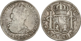 Spanish Monarchy
Charles IV
4 Reales. 1789. MÉXICO. F.M. 13,12 grs. Busto de Carlos III, ordinal IV. AC-793. MBC-.