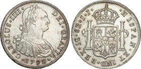 Spanish Monarchy
Charles IV
8 Reales. 1793. LIMA. I.J. 26,48 grs. (Oxidaciones limpiadas). AC-909. EBC-.