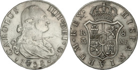 Spanish Monarchy
Charles IV
8 Reales. 1798. MADRID. M.F. 26,48 grs. AC-933. (MBC+).