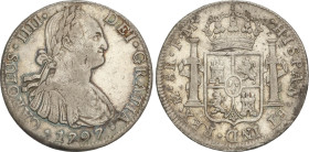 Spanish Monarchy
Charles IV
8 Reales. 1797. MÉXICO. F.M. 26,89 grs. (Golpecitos). Pátina. AC-960. MBC.