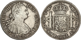 Spanish Monarchy
Charles IV
8 Reales. 1808. MÉXICO. T.H. 26,74 grs. (Limpiada). AC-988. MBC+.