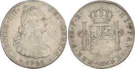 Spanish Monarchy
Charles IV
8 Reales. 1793. POTOSÍ. P.R. 26,63 grs. (Limpiada). AC-993. MBC-.