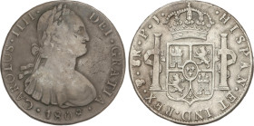 Spanish Monarchy
Charles IV
8 Reales. 1808. POTOSÍ. P.J. 26,7 grs. (Golpecitos). Pátina. AC-1014. MBC-.