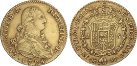 Spanish Monarchy
Charles IV
2 Escudos. 1794. MADRID. M.F. 6,86 grs. AC-1282. MBC+.