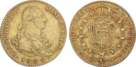 Spanish Monarchy
Charles IV
2 Escudos. 1800/790. MADRID. M.F. 6,61 grs. (Rayitas). AC-1295. MBC+.