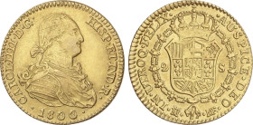 Spanish Monarchy
Charles IV
2 Escudos. 1800/799. MADRID. M.F. 6,76 grs. Rayitas de ajuste en anverso. AC-1296. MBC+.