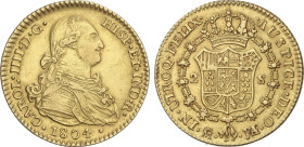 Spanish Monarchy
Charles IV
2 Escudos. 1804. MADRID. F.A/M.F. 6,65 grs. AC-1309. MBC+.