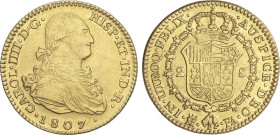 Spanish Monarchy
Charles IV
2 Escudos. 1807/6. MADRID. F.A. 6,64 grs. Rayitas. AC-1315. MBC+.