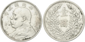 World Coins
China
1 Dollar (Yuan). (1914). YUAN SHIH-KAI. 26,83 grs. AR. (Golpecitos). Y-329. MBC+.