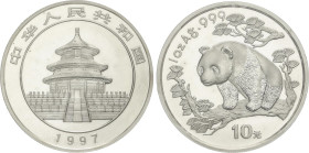 World Coins
China
10 Yuan. 1997. 31,1 grs. AR. Panda en rama. En sobrecito original. KM-1003. FDC.